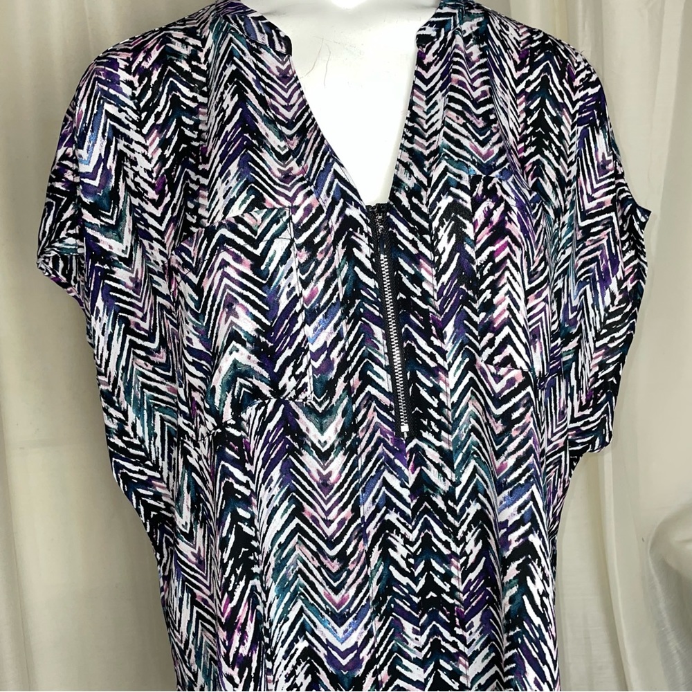 Torrid Quarter Patterned Zip Blouse - image 2